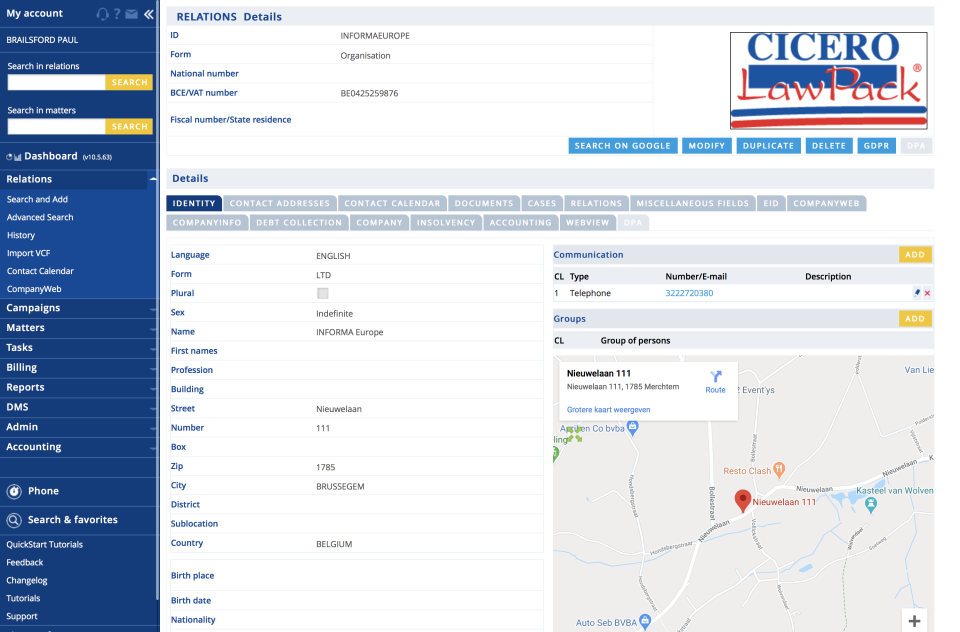 screenshot of CICERO LawPack